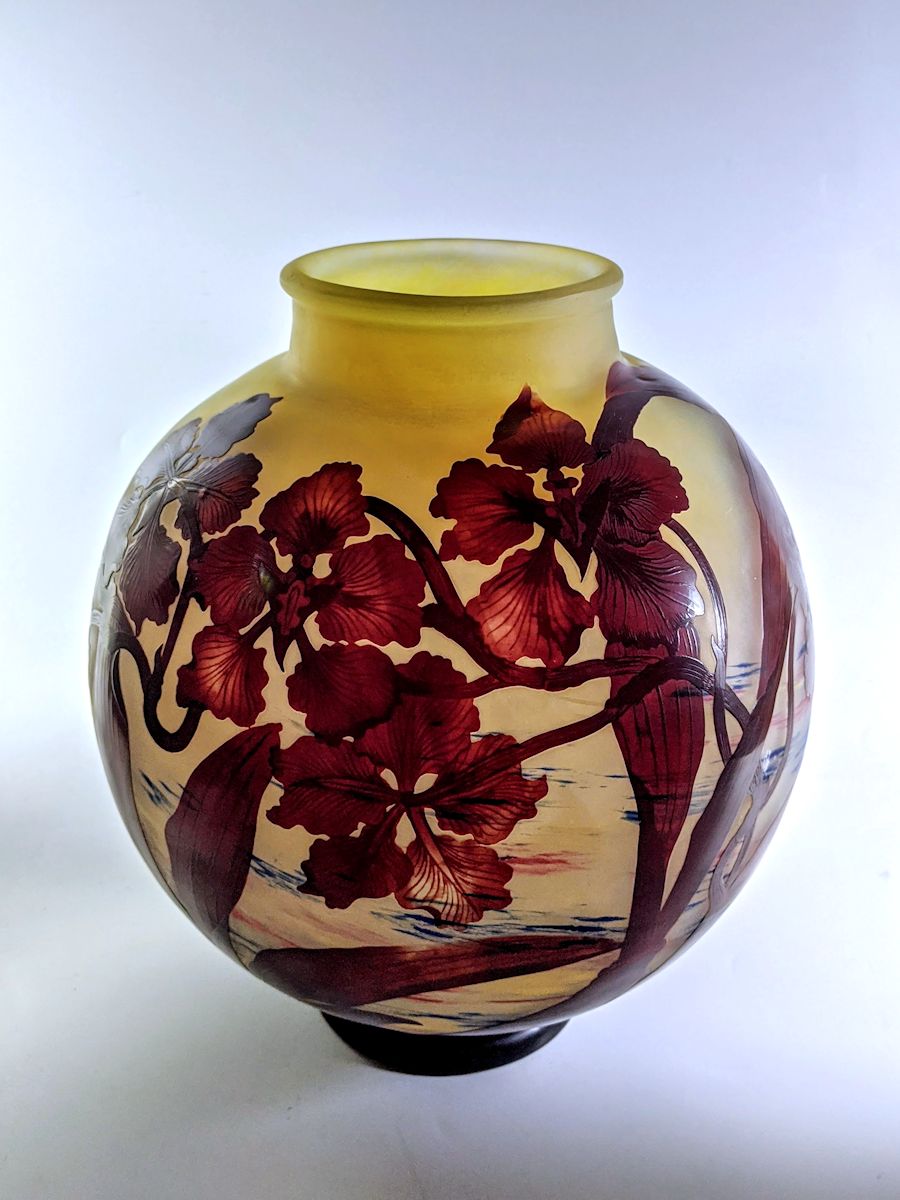 Gallé Vase Orchidées