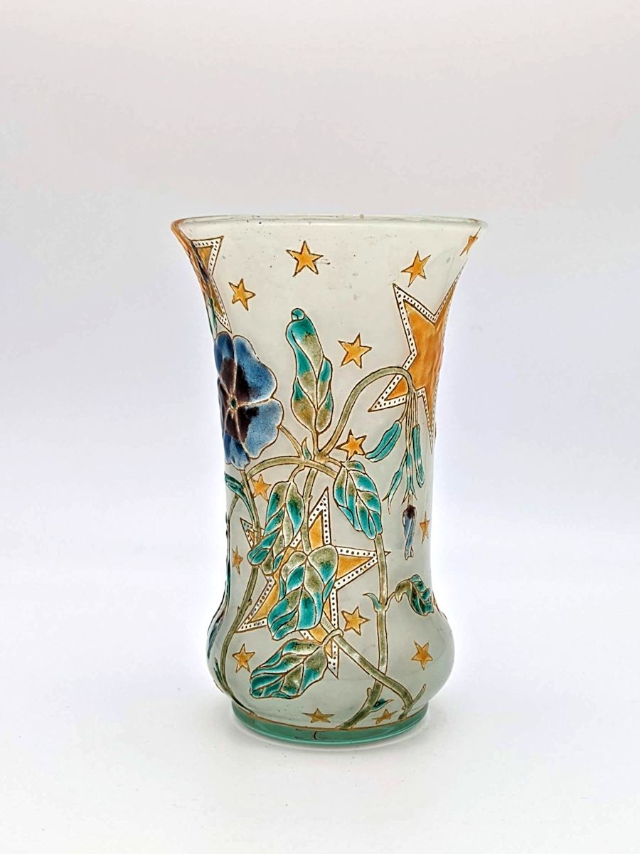 Philippe-Joseph Brocard vase with stars and violets
