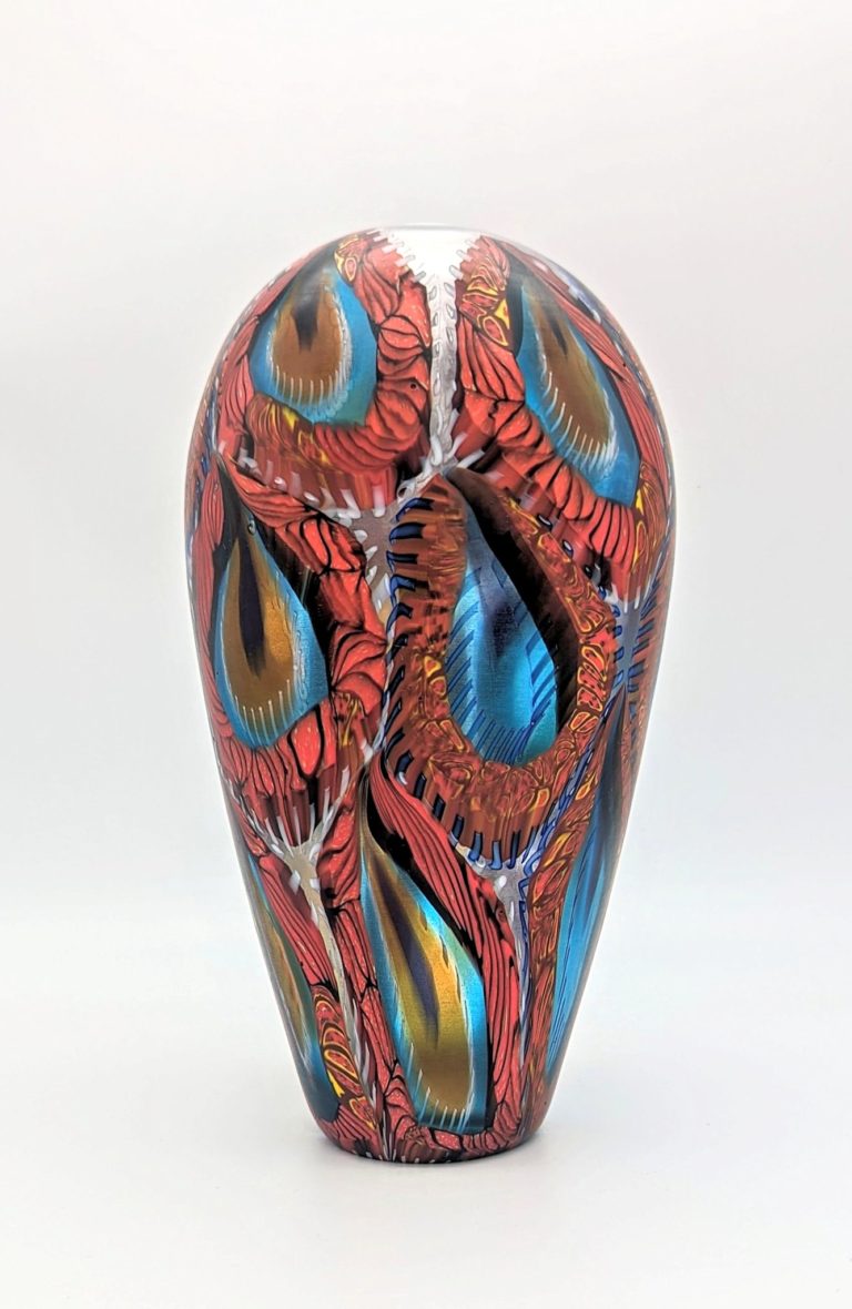 Davide Salvadore Unica Vase Murrine Pavone made in Murano Venezia ca. 2015