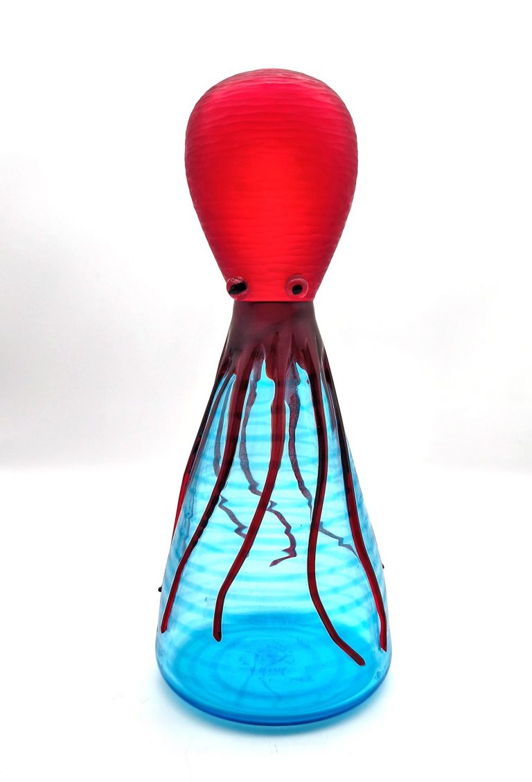 Eine fein gearbeitete Studio Glas Vase "Moscardin" von Massimo Nordio, Murano, 2008, zu erwerben bei der Kunsthandlung Schürenberg in Aachen