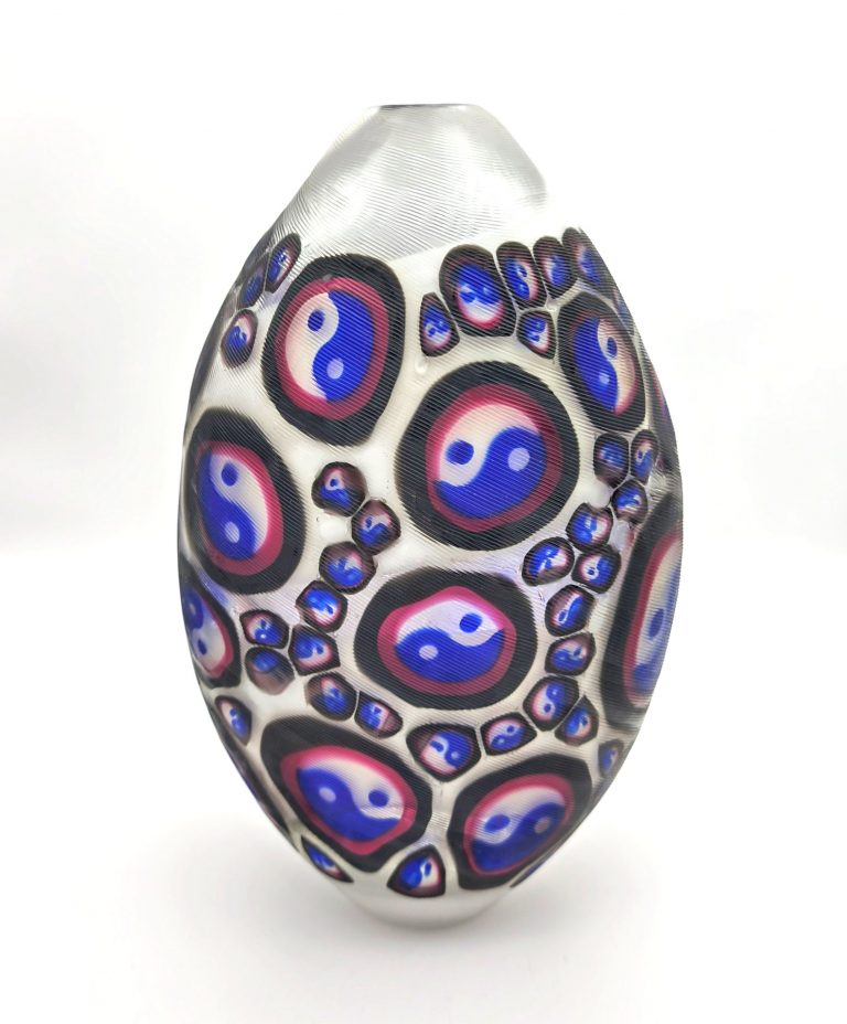 Eine fein gearbeitete Studio Glas Vase "Tao" von Massimo Nordio, Murano, 1998