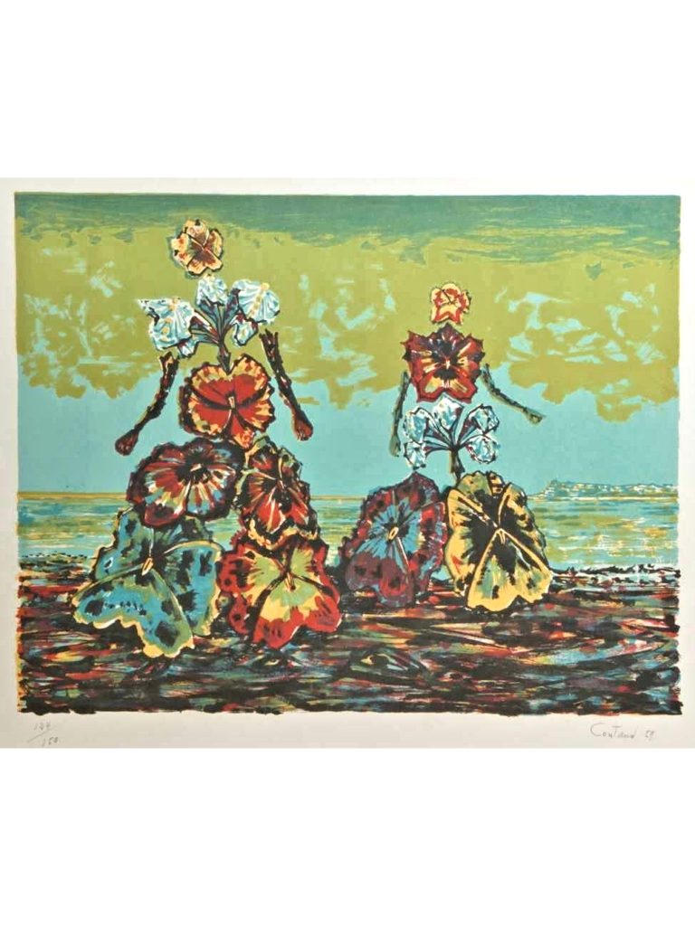 Belles demoiselles de mer, Lucien Coutaud, 1957. Original Lithographie. Auflage 150. Handsigniert, datiert und nummeriert, bei Schürenberg.